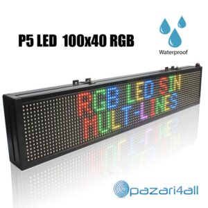 playground.pazari4all.gr- Αδιάβροχη μονής όψεως πινακίδα LED RGB κυλιόμενων μηνυμάτων -100x40cm - ALIB-R103