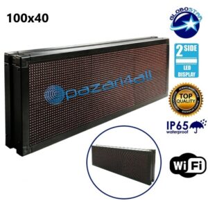 pazari4all - Πινακίδα LED κυλιόμενων μηνυμάτων - WIFI Διπλής Όψης - Aδιάβροχη - ALIB S115 Κόκκινη- 100x40cm - OEM