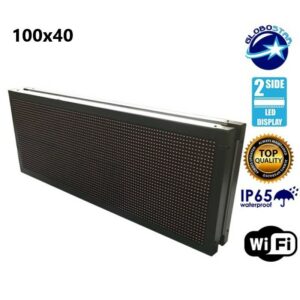 pazari4all - Πινακίδα LED κυλιόμενων μηνυμάτων - WIFI Διπλής Όψης - Aδιάβροχη - ALIB S115 Κόκκινη- 100x40cm - OEM