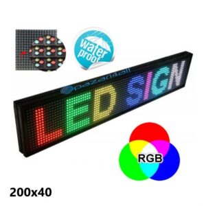 playground.pazari4all.gr- Αδιάβροχη RGB Ηλεκτρονική Κυλιόμενη Πινακίδα / Επιγραφή LED 200x40cm με Ελληνικούς Χαρακτήρες